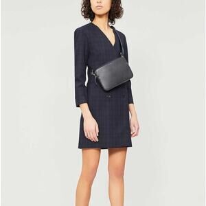 Maje Raliro Blazer Dress US 4 EU 36 Navy Plaid Check